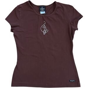 Baby Phat Y2K Bedazzled Brown Fitted Top